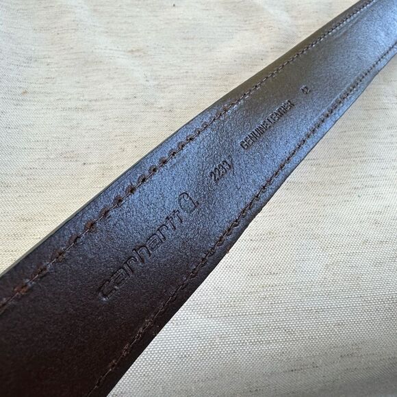Carharrtt Brown Leather Men’s Belt 42 - Picture 6 of 7